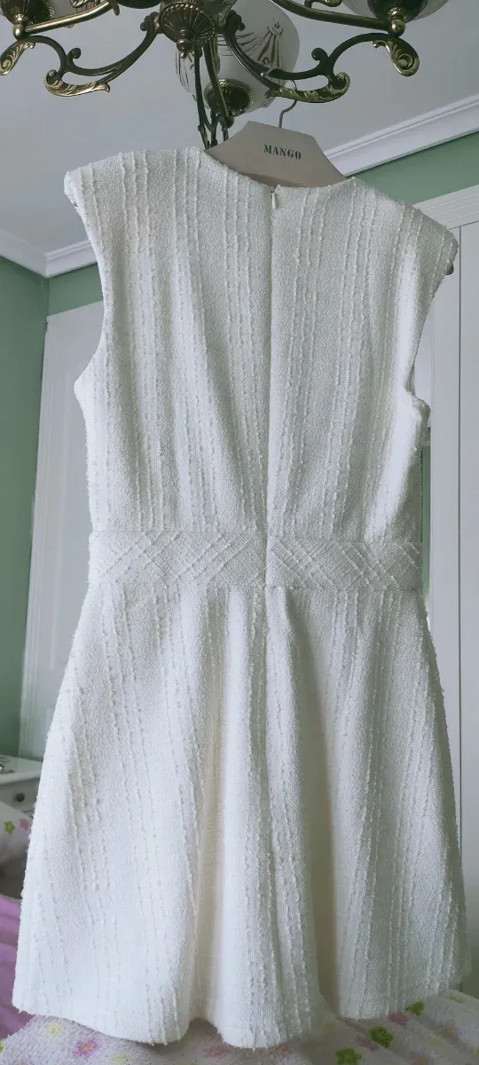 Vestido Mango Blanco Talla S