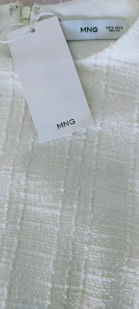 Vestido Mango Blanco Talla S