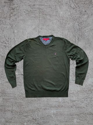 Tommy Hilfiger - Maglione Verde a V - Taglia L