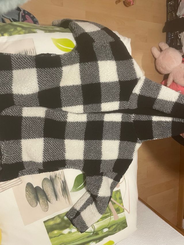 Chaqueta borrego cuadros mujer