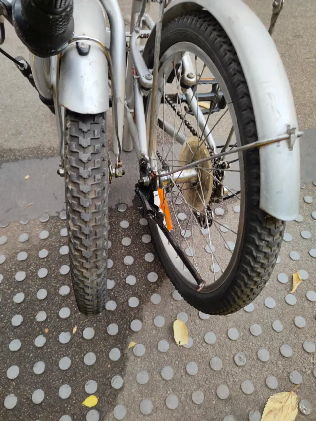 Bicicleta plegable Racer plateada