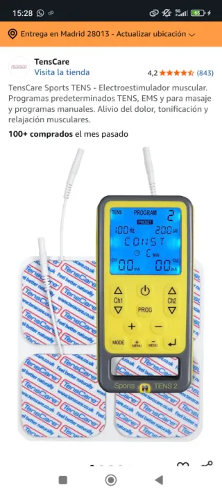 TensCare Sports TENS Electroestimulador Muscular