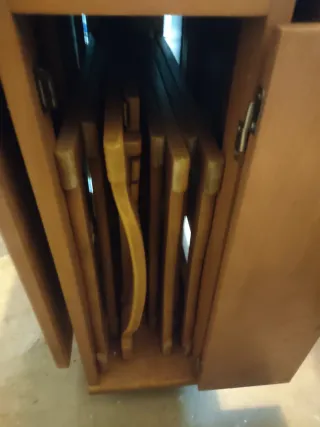 Tavolo da cucina ribaltabile in legno con 4 sedie