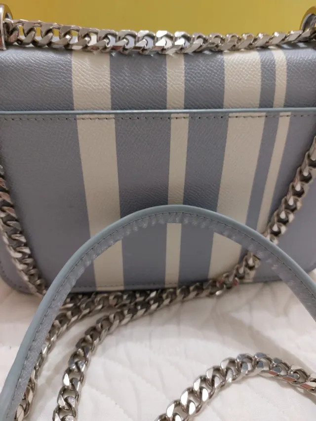 Bolso Benetton Rayas Azul y Blanco