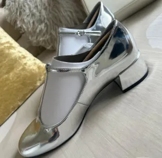 Zapatos dorados y plateados