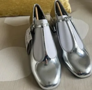 Zapatos dorados y plateados