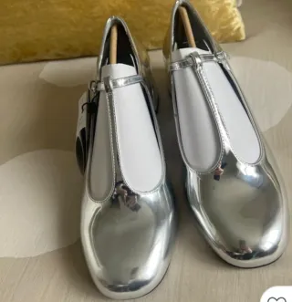 Zapatos dorados y plateados