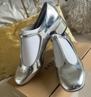 Zapatos dorados y plateados