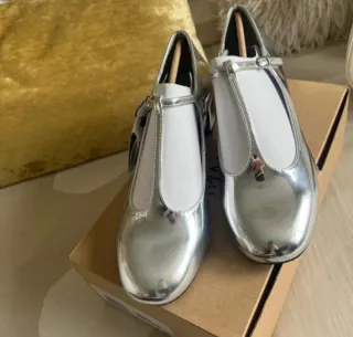 Zapatos dorados y plateados