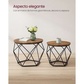 Set di 2 tavoli da centro rotondi