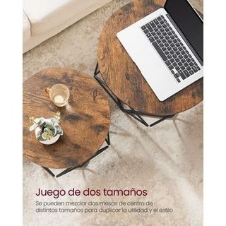 Set di 2 tavoli da centro rotondi