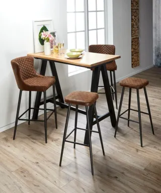 2 Bancos Altos con Respaldo + 1 Taburete