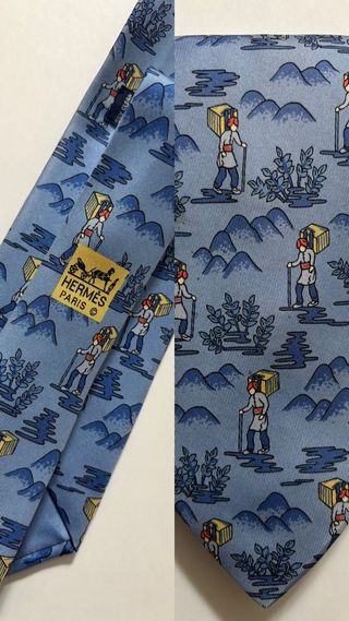 Corbata Hermes India Azul