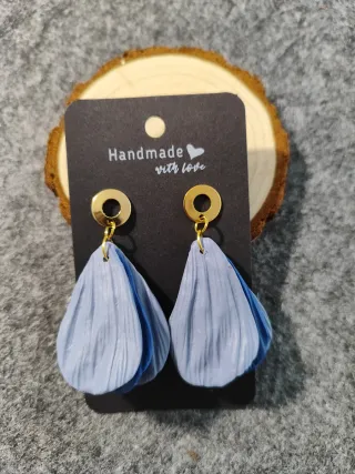 Pendientes largos florales rosa y turquesa