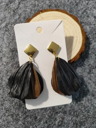 Pendientes largos florales rosa y turquesa