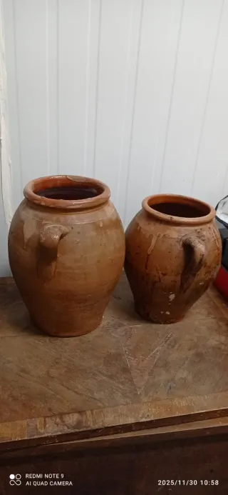 Cántaro y Orza de Barro Antiguos