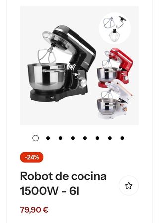 Robot de Cocina Arebos AR-HE-KM1500S/W/R 1500W 6L