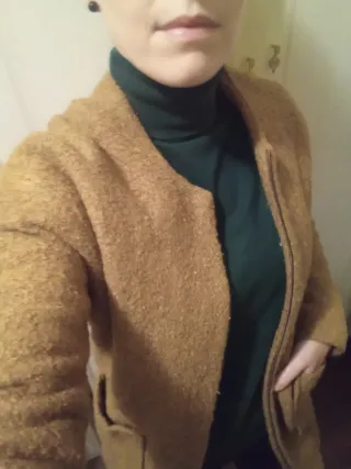 Cappotto Conbipel misto Lana color cammello