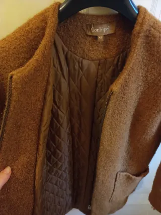 Cappotto Conbipel misto Lana color cammello