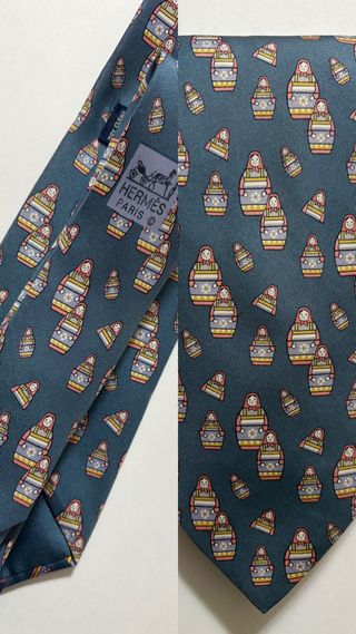 Corbata Hermes Matriochka Azul Multicolor