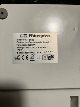 Calefactor Orbegozo Confort Plus