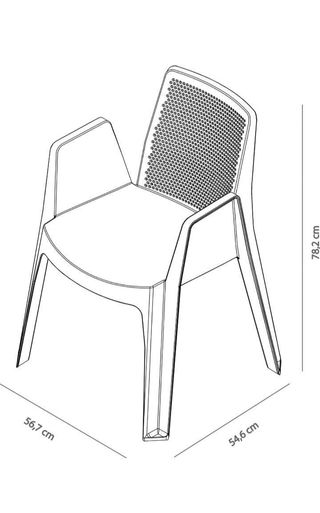 GARBAR Set 4 Sedie con Braccioli per Esterno | Giardino, Terrazza, Balcone, Picnic, Camping, Eventi