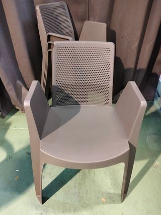 GARBAR Set 4 Sedie con Braccioli per Esterno | Giardino, Terrazza, Balcone, Picnic, Camping, Eventi