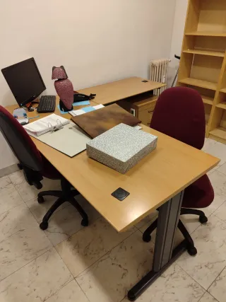 Mobiliario de oficina (escritorios y estanterias)