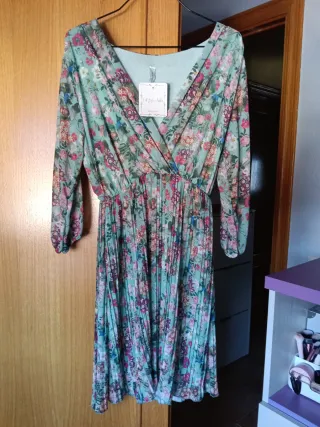 Vestido Adela&Nia floral verde talla única