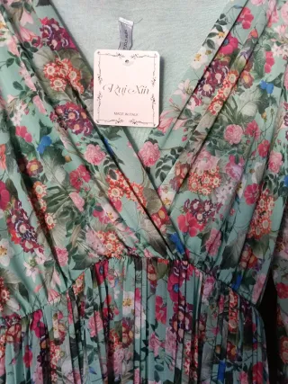 Vestido Adela&Nia floral verde talla única