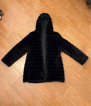 Giubbotto pellicciotto donna reversibile nero