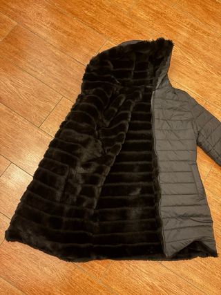 Giubbotto pellicciotto donna reversibile nero