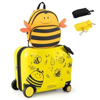 Maleta Infantil con mochila COSTWAY Abeja Amarilla