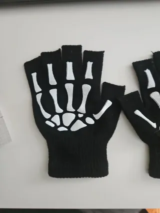 Guantes sin dedos esqueleto