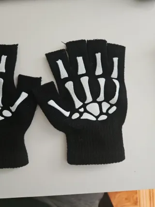 Guantes sin dedos esqueleto