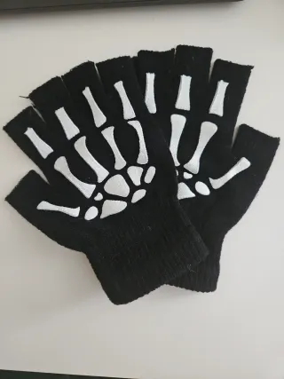 Guantes sin dedos esqueleto