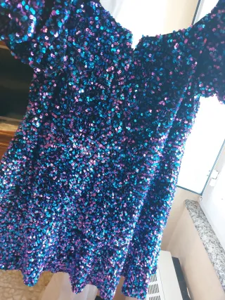 Vestido lentejuelas Zara multicolor