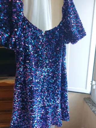 Vestido lentejuelas Zara multicolor