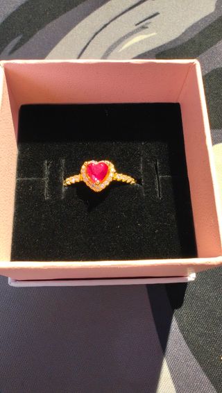 Anillo pandora corazón rojo