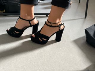 Tacones Zomp Negro Talla 38.5