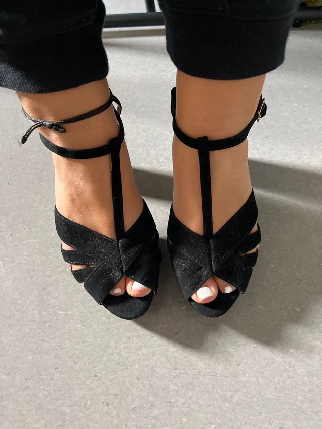 Tacones Zomp Negro Talla 38.5