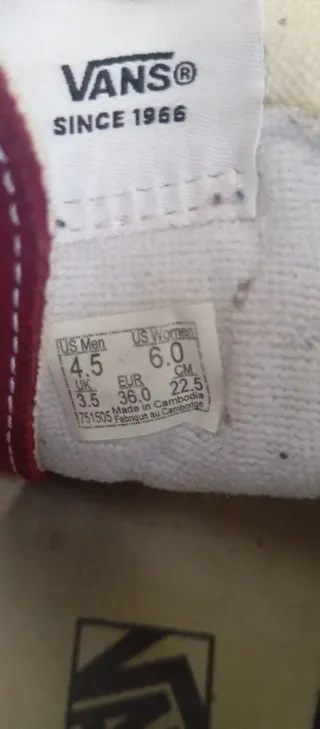 Botas Vans Granate Talla 36