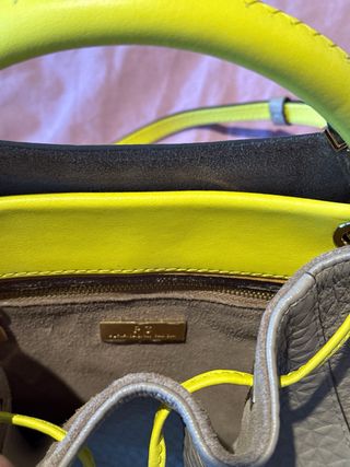Bolso Purificación García Gris y Amarillo
