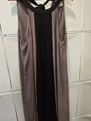 Vestido Midi Negro y Topo