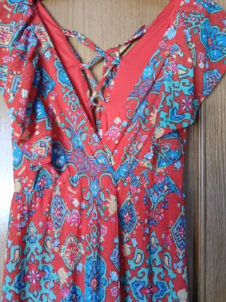 Vestido largo estampado multicolor