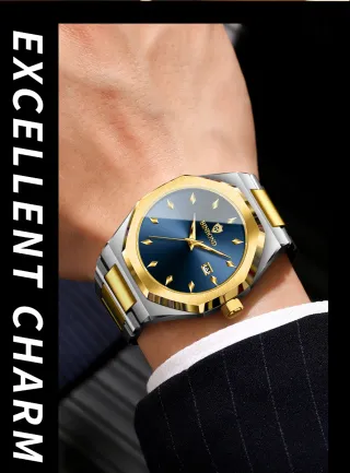 Reloj Binbond Hombre Azul y Dorado