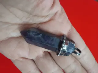 Colgantes de cristal amatista y cuarzo rosa