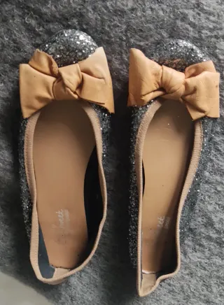 Bailarinas Brillantes Plata Talla 39