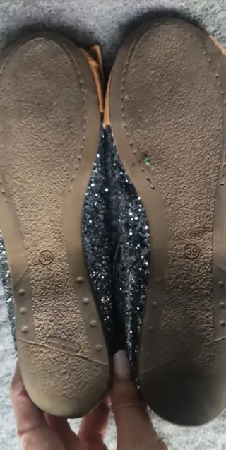 Bailarinas Brillantes Plata Talla 39