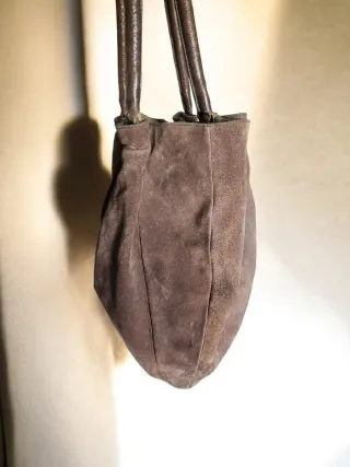 Borsa Furla in pelle scamosciata marrone